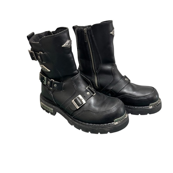 Harley-Davidson Riding Boots Size 9 Fury Motorcycle Buckle Zipper Rare - Picture 1 of 12